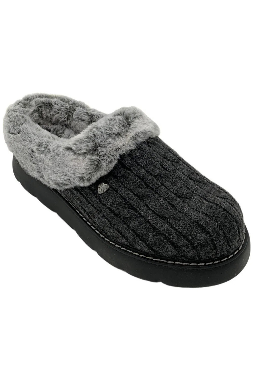 Skechers Bobs Women's Warm Greetings Keepsake Light Slippers Charcoal - Medium